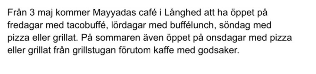Mayyadas cafe 2024 öppettider2